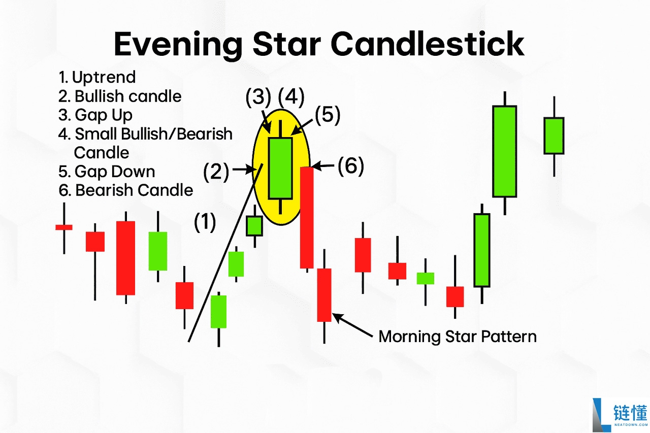 什么是晨星与暮星形态?一文解析如何在加密市场中交易看涨与看跌反转
