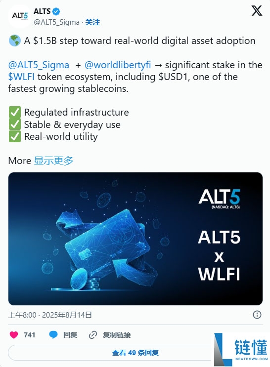 ALTS(WLFI 币股)是什么?与WLFI 币有什么关联?一文介绍