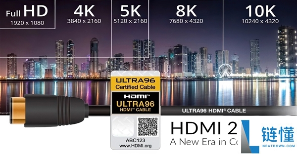 96Gbps带宽成绩500Hz超高刷游戏,HDMI 2.2 Ultra96数据线行将首秀