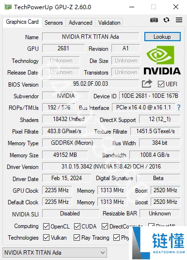 Titan Ada巨卡原型现身：48GB显存、四插槽、900W供电