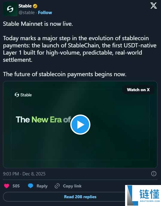 StableChain 分析:USDT 原生费用结构、STABLE 代币经济学介绍