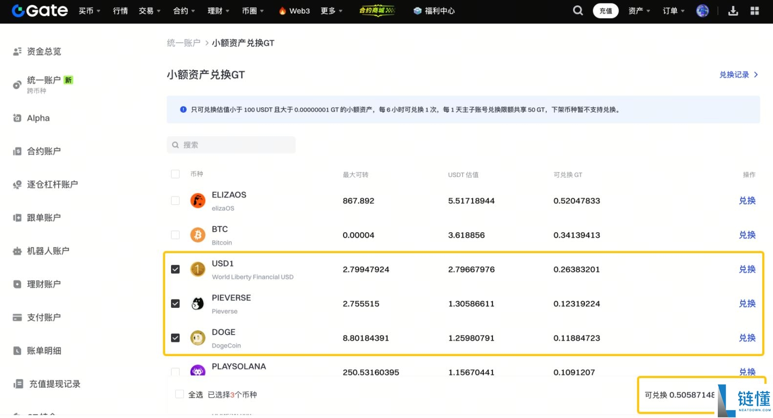 Gate交易所如何使用小额兑换功能?Gate使用小额兑换功能的操作流程