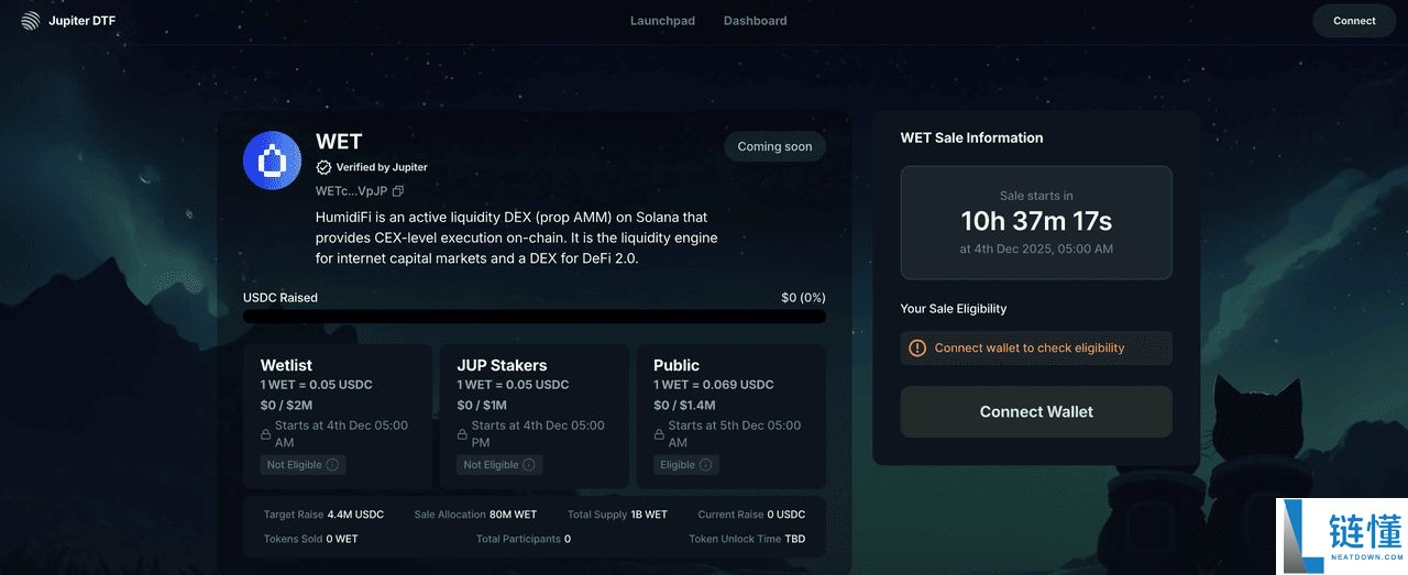 12月3日公开销售的HumidiFi（WET）币是什么？ 如何参与 ？代币经济学完整指南