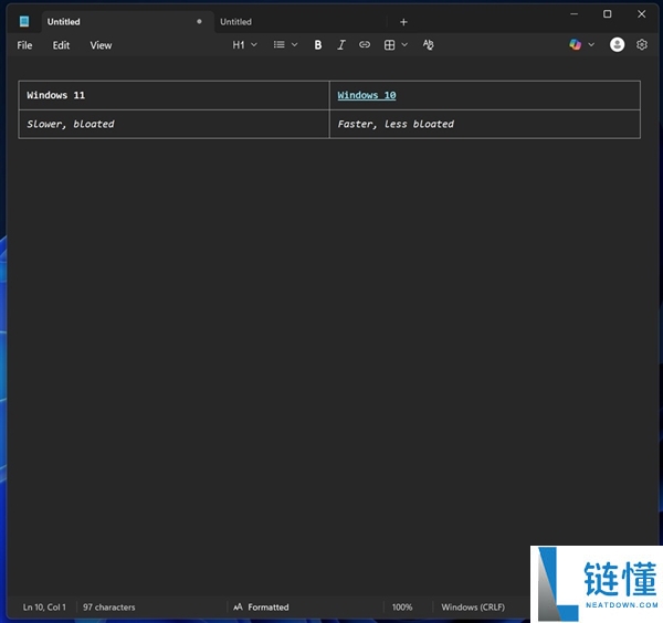 Windows 11记事本表格功能正式上线,简单易用、Markdown格式