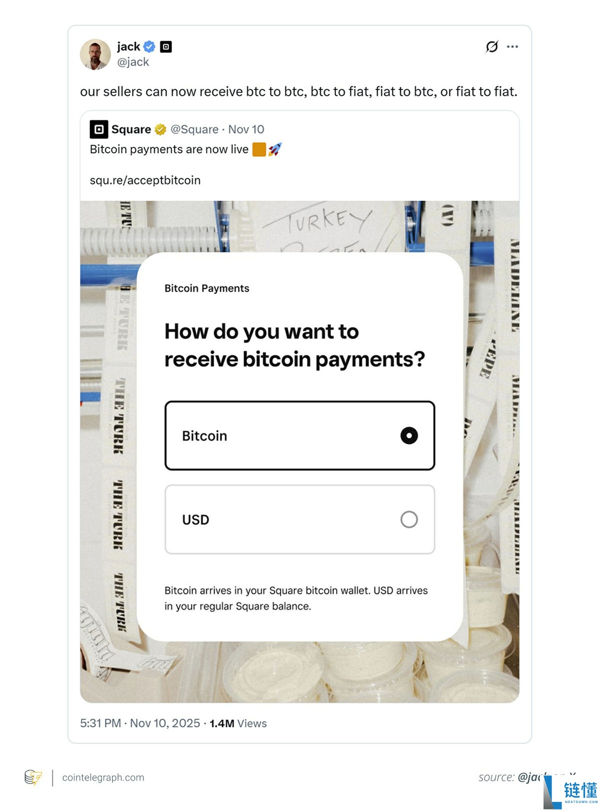 Square的新比特币(BTC)支付方式将如何改变商家在线收款的方式