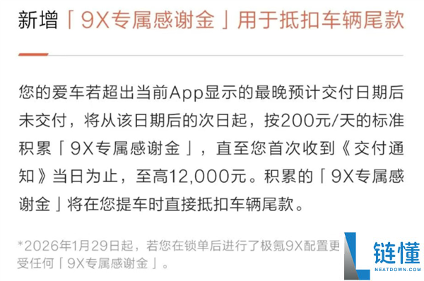 极氪9X供不应求,极氪推专属感激金 晚交一天弥补200元