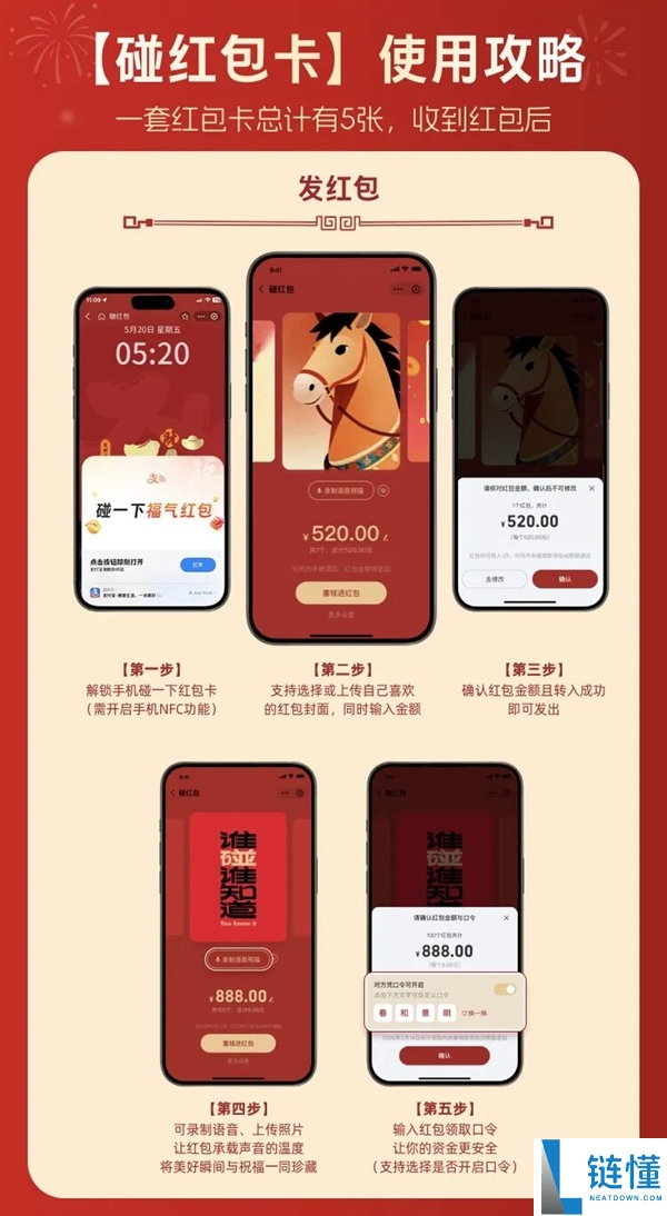 付出宝最新玩法碰红包卡上线：碰一下发/领红包,0手续费