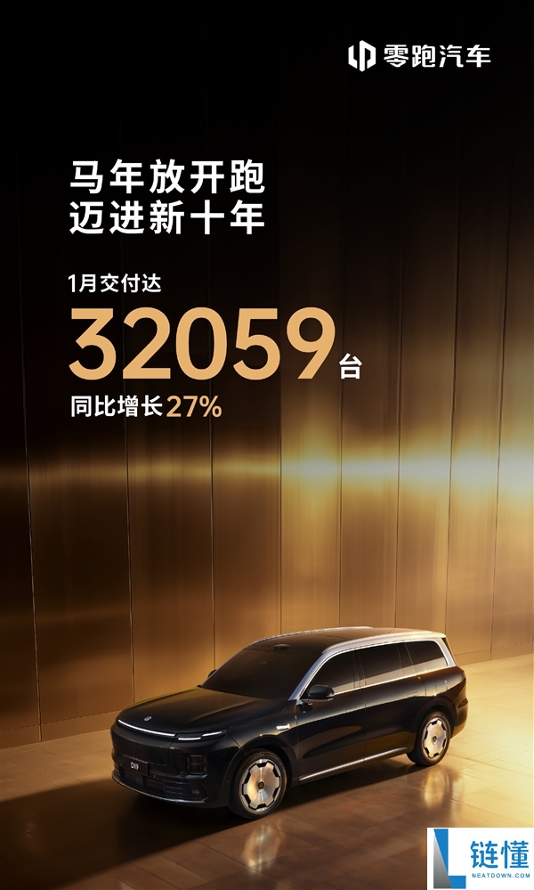年度销量目的100万台,零跑1月交付32059台 同比增进27%