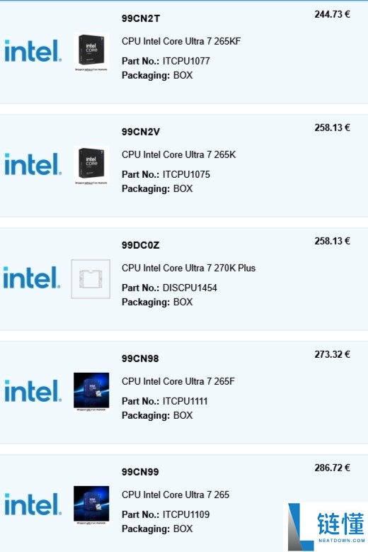 Intel酷睿Ultra 200K Plus价钱暴光,周全加量不加价