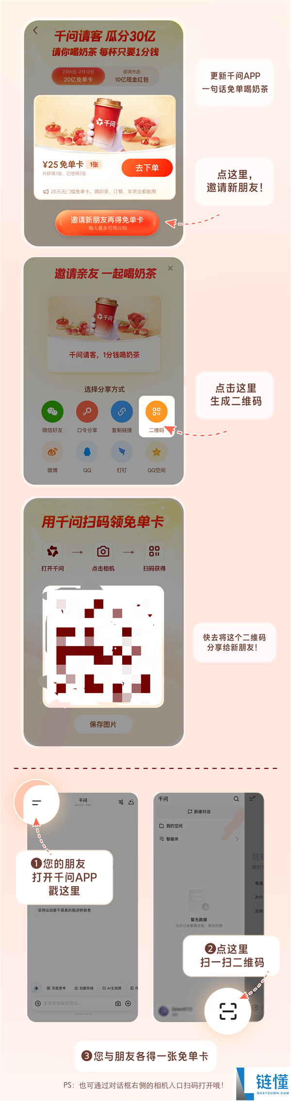 千问App开启春节30亿大免单第一波,千问红包链接已被微信封禁