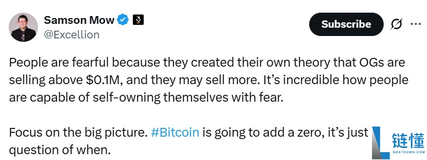 Samson Mow最新观点:比特币(BTC)牛市尚未开始