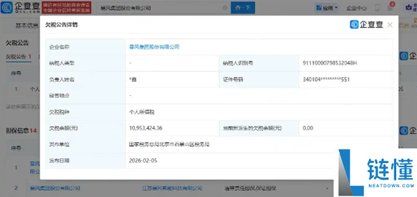 狂风团体欠税1095万再曝债权危机 未实行债权已超8亿