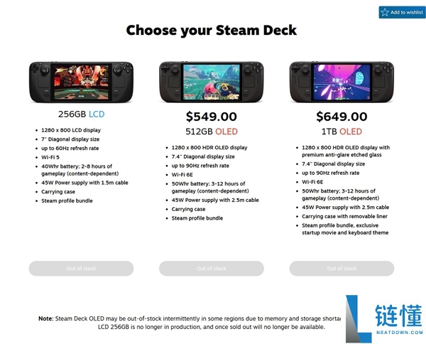 内存供给欠缺致使Steam Deck缺货