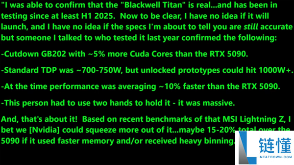 NVIDIA新卡皇RTX 5090 Ti再暴光：功耗直飙超700W,机能提拔10%