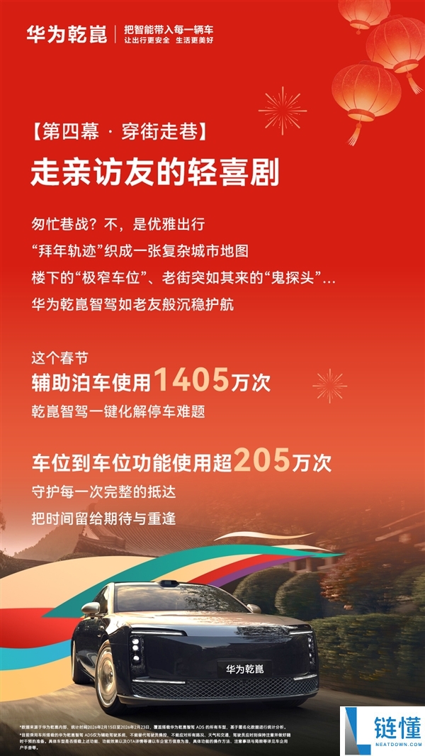 数听说话,2026韶华为乾崑春节出行陈述出炉：有车单日跑2266千米