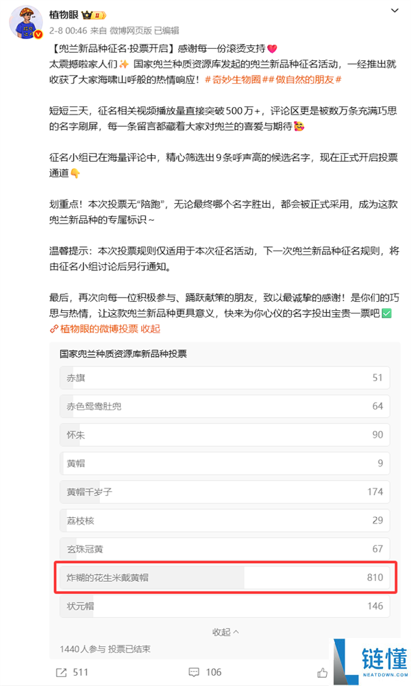 专家拜托给新种类兜兰征名 “炸糊的花生米戴黄帽”高居第一
