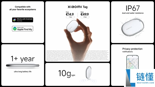 小米首款追踪器,小米Tag海外正式发布 兼容iOS 120元起