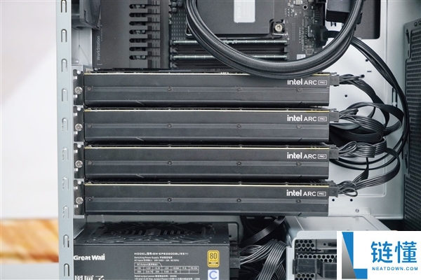 四张英特尔锐炫Pro B60显卡加持,长城世恒X-AIGC任务站图赏