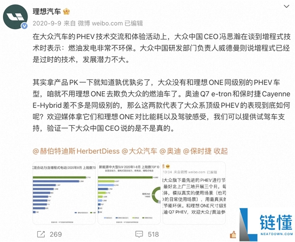 抱负高管:祝贺群众成功量产“过时、不环保、潜力不大”的增程手艺