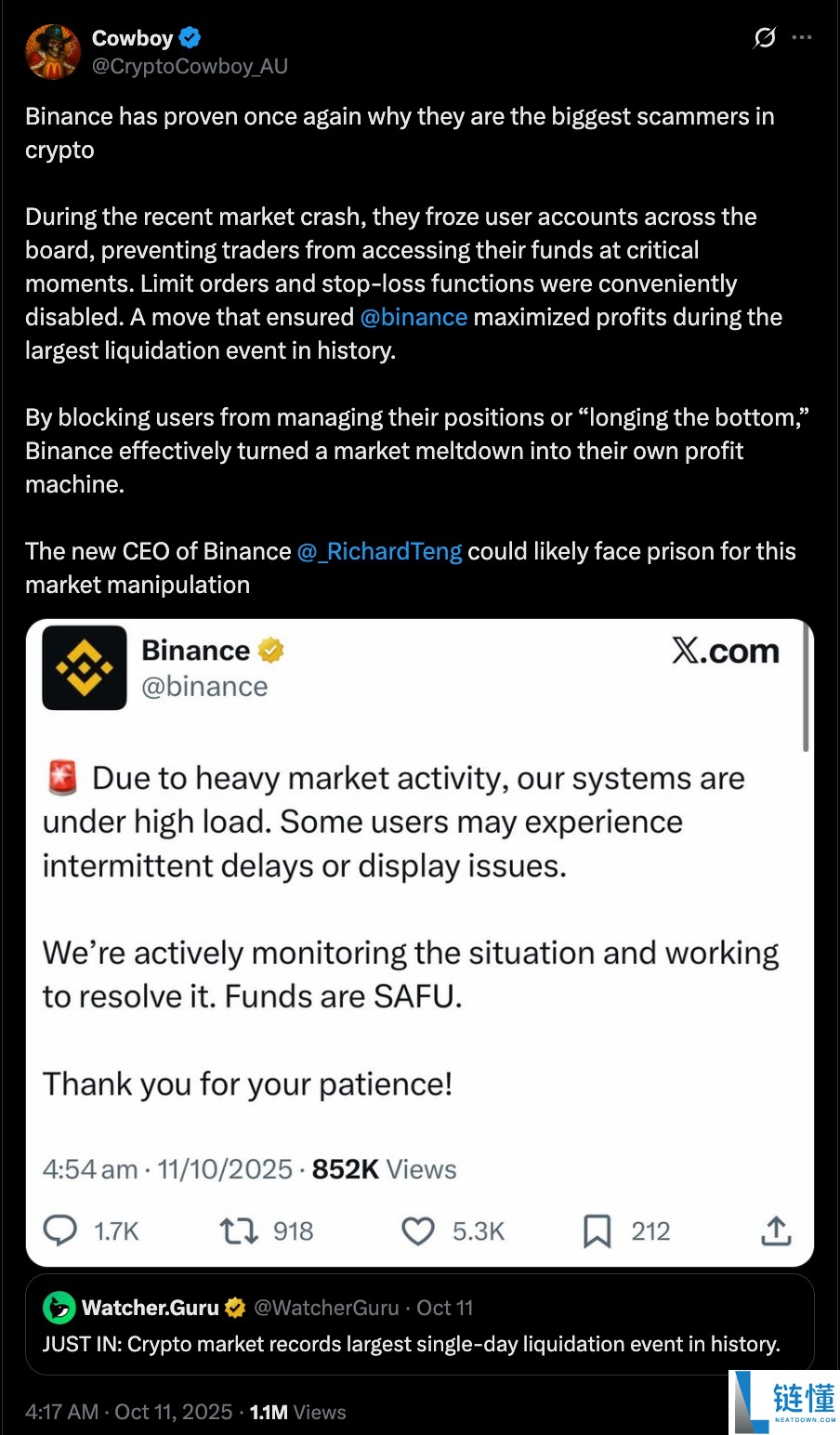 一文了解为什么币安（BINANCE）上的一些山寨币暴跌至零？