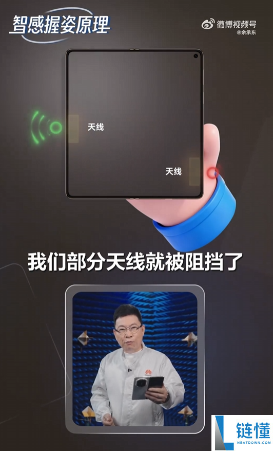 华为业界首发智感握姿功能,1秒辨认阁下手 余承东科普完成道理