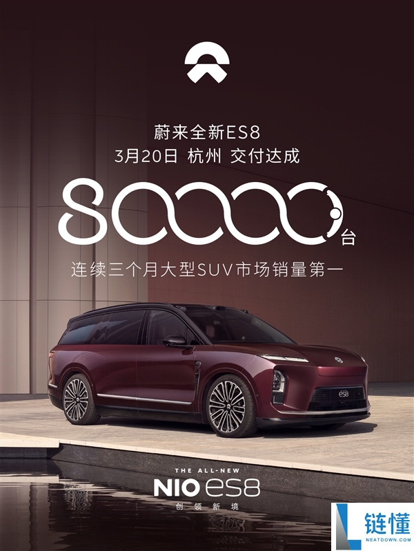 蔚来盈利第一元勋,第80000台全新ES8交付：用时仅半年