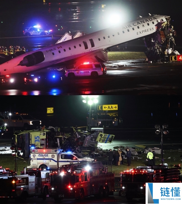 两名机长身亡 纽约机场客机撞消防车监控画面暴光：底子躲不开