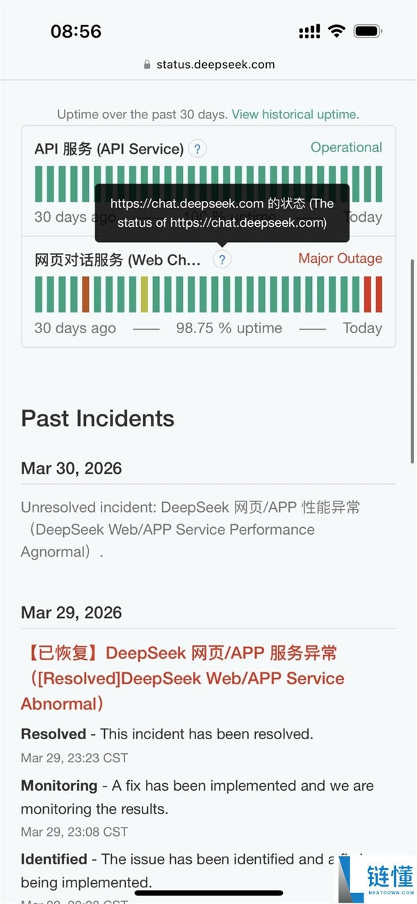 DeepSeek已恢复效劳,此前解体超12小时 功能近乎瘫痪