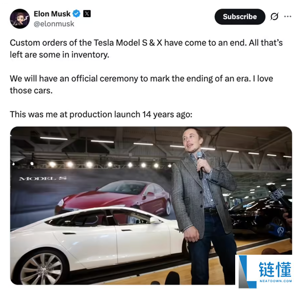 绝版了,马斯克发文确认停产特斯拉Model S/X