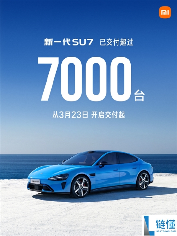 小米汽车：3月交付量超越20000台 新SU7开卖后累计交付已超7000台