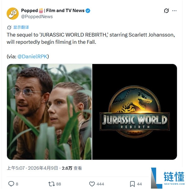 《侏罗纪世界：重生》续集今秋开拍！斯嘉丽·约翰逊重磅回归