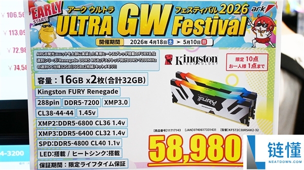内存价格大跳水！DDR5 最高狂降 22% 创四个月新低