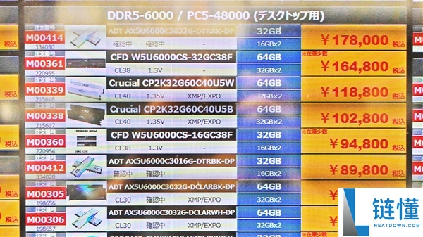 内存价格大跳水！DDR5 最高狂降 22% 创四个月新低