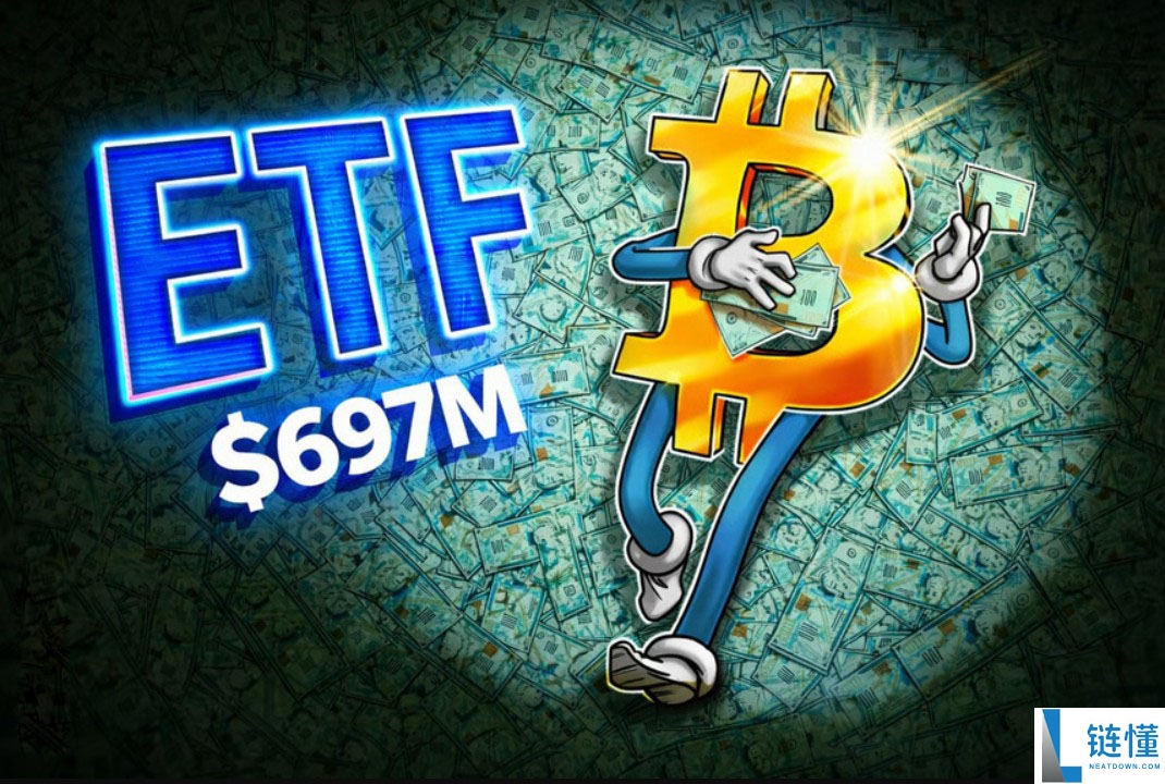 比特币 ETF 获 6.97 亿美元净流入：2026 年开局强劲，BTC 投资热潮持续