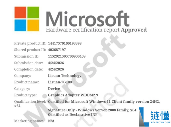 性能对标 RTX 4060！国产自研 6nm 显卡获微软认证，砺算科技攻克 Windows 兼容性
