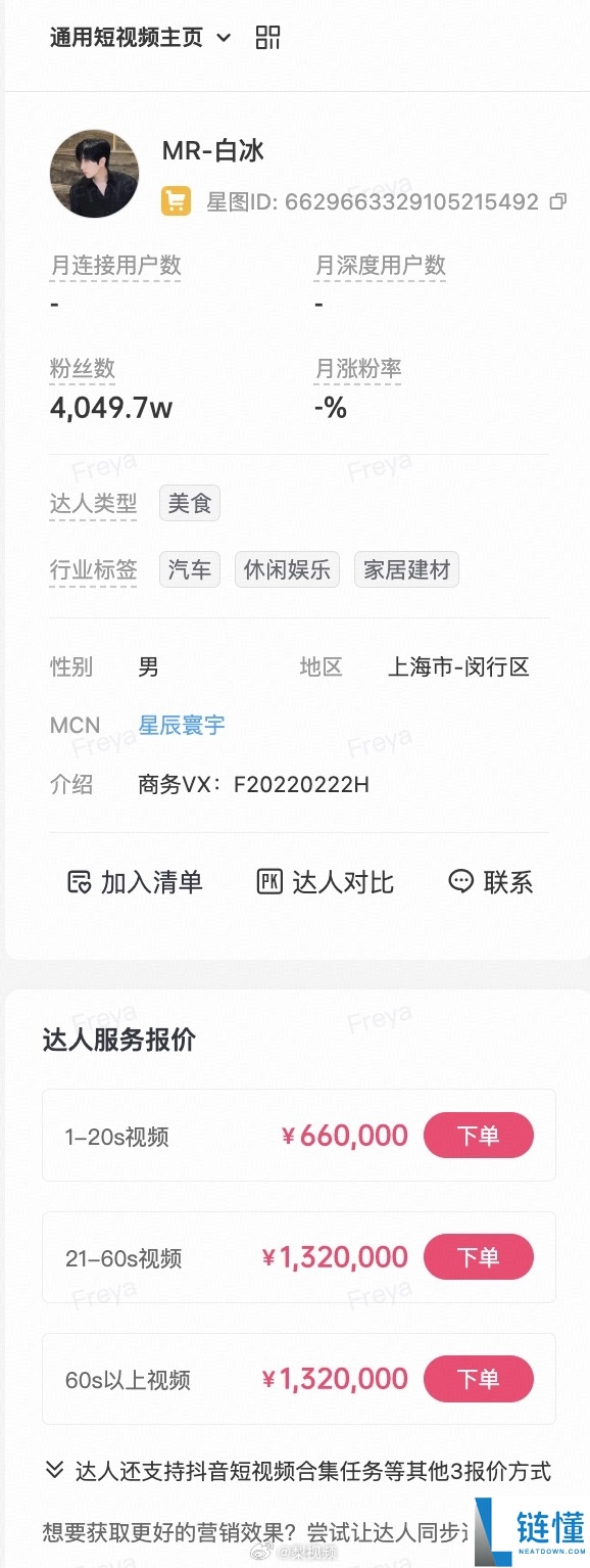 4000 万粉丝网红白冰偷税曝光：60 秒广告报价 132 万，起底背后关联 MCN 公司