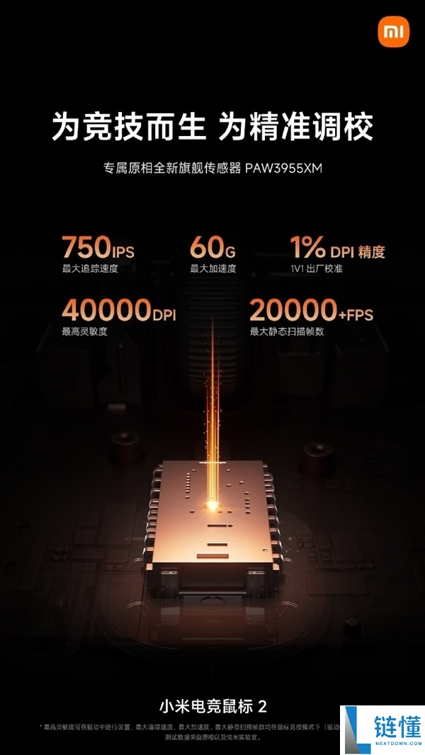 349 元众筹开启！小米电竞鼠标 2 搭载原相 PAW3955XM 与原生双 8KHz