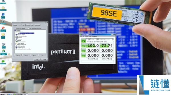 1997 年奔腾 II 驱动 NVMe SSD：实测 100MB/s 速度，老 CPU 兼容新硬盘极限挑战
