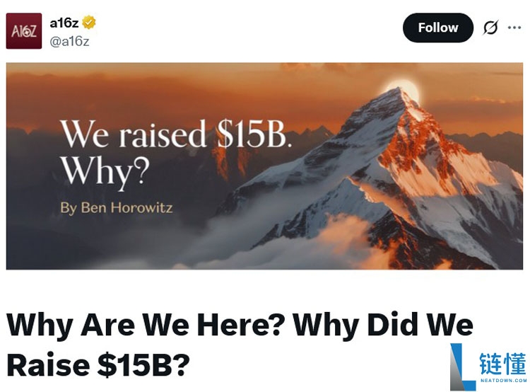 A16z 筹集 150 亿美元：加密货币成美国赢得未来百年关键