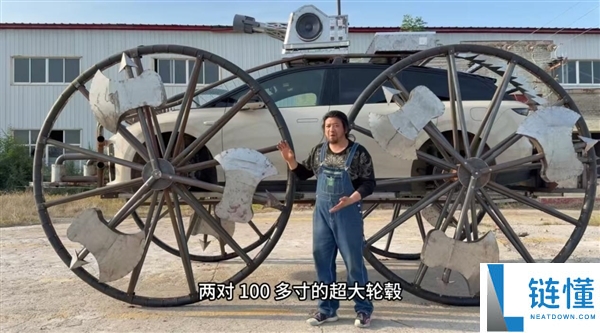 手工耿创新改装:理想i6变身末日机甲,100英寸轮毂炫酷登场