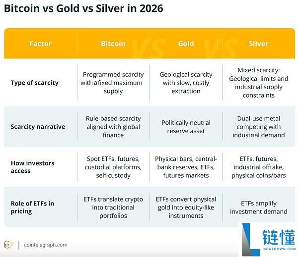 2026 年投资前瞻：比特币、黄金与白银稀缺性深度评估