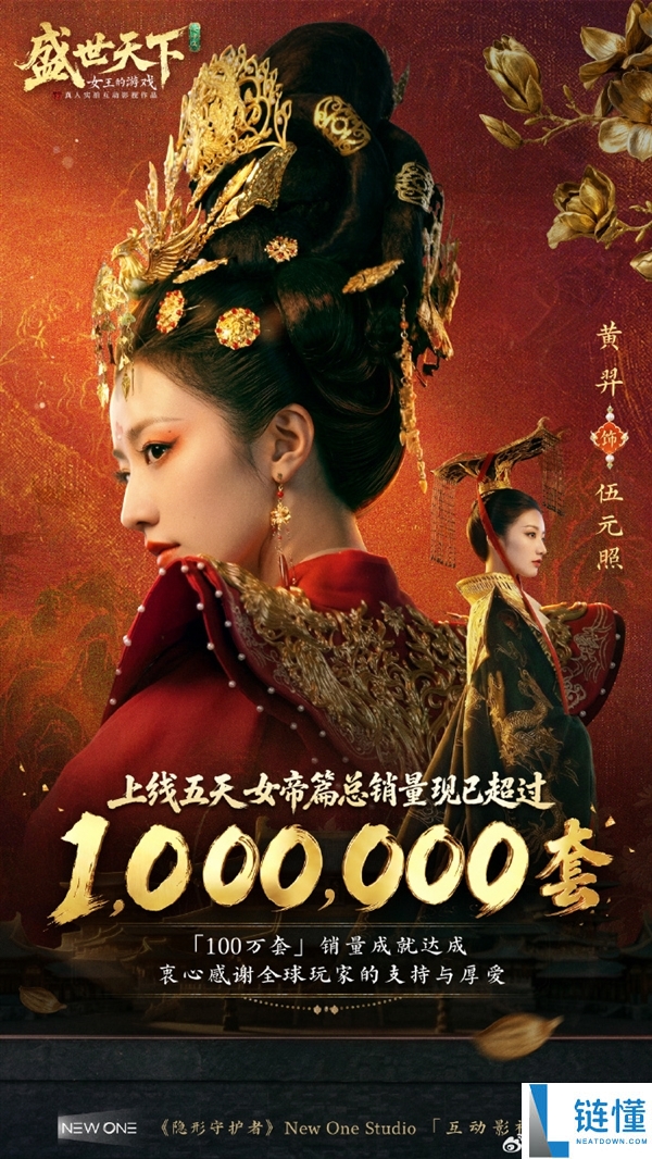 《盛世天下》女帝篇火爆上线5天销量突破百万，创造历史记录！