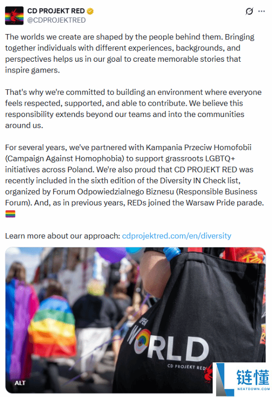 《巫师4》是否会受影响？开发商CDPR公开支持LGBT权益！
