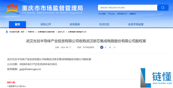 长存控股出售武汉新芯39%股权，NOR闪存龙头实控人变更
