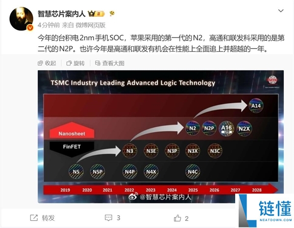 高通联发科首发台积电2nm工艺，苹果落后一年分析