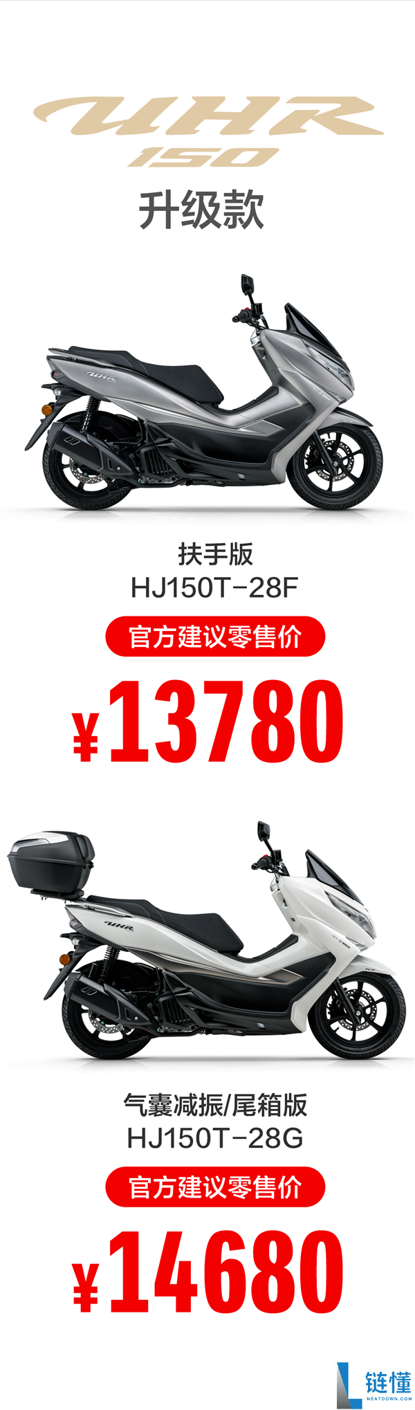 新款豪爵UHR150上市：13780元起，亮度提升与快速手机充电功能