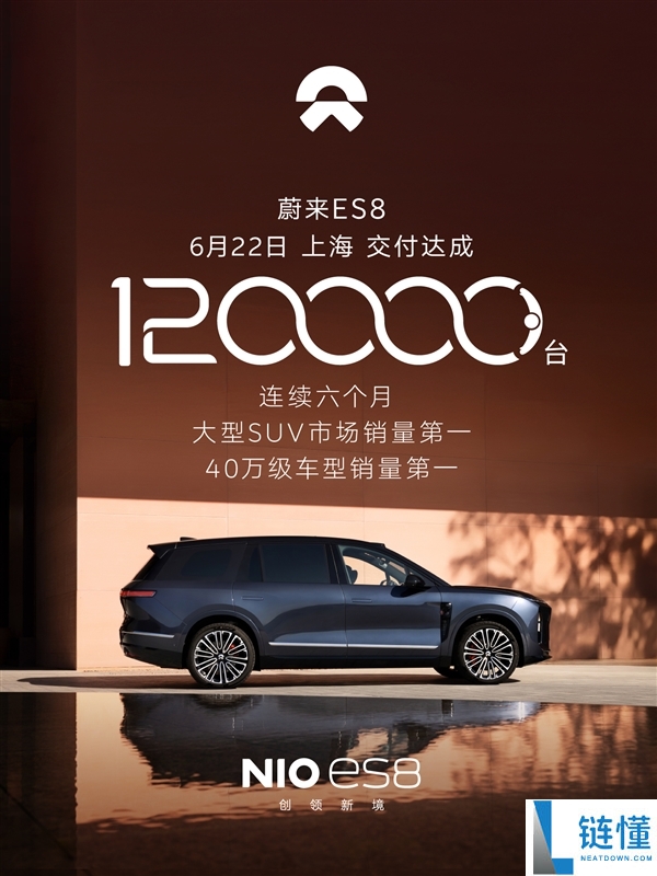 蔚来ES8连续六个月蝉联大型SUV销量冠军，成功交付第12万台新车