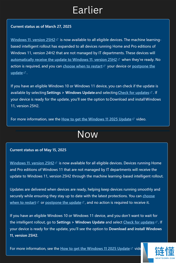 微软强推Win11 25H2：符合条件设备将自动更新