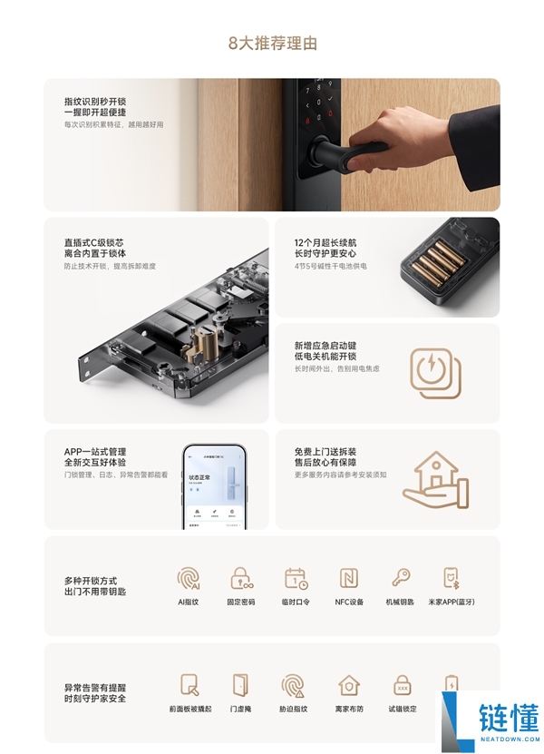 小米智能门锁5C发布:659元新增应急启动键,关机也能开锁