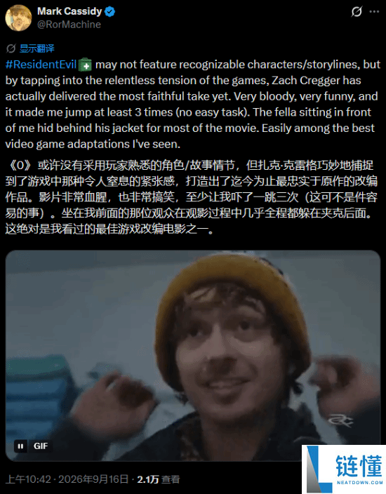 《生化危机:爆发夜》口碑爆棚!史上最佳游戏改编电影解析